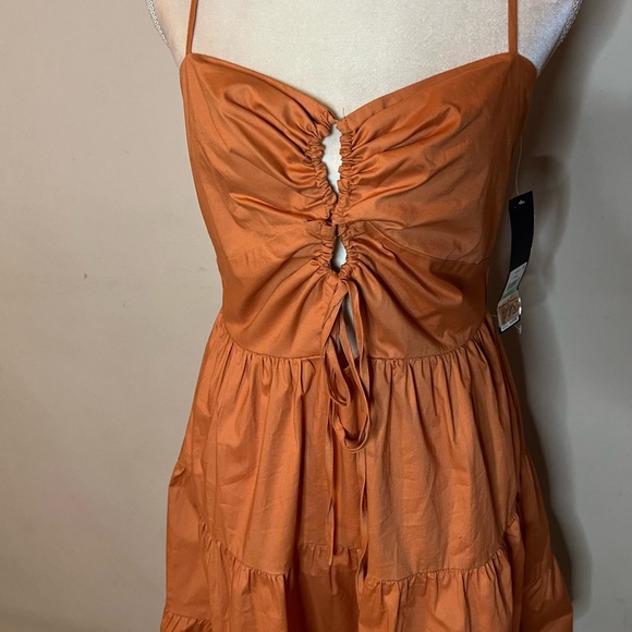 💃🏻RACHEL Rachel Roy Orange Ruffled Tie Front Sundress - Picture 3 of 7